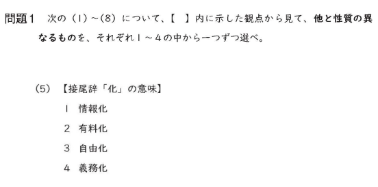 日本語教員試験・出題内容例